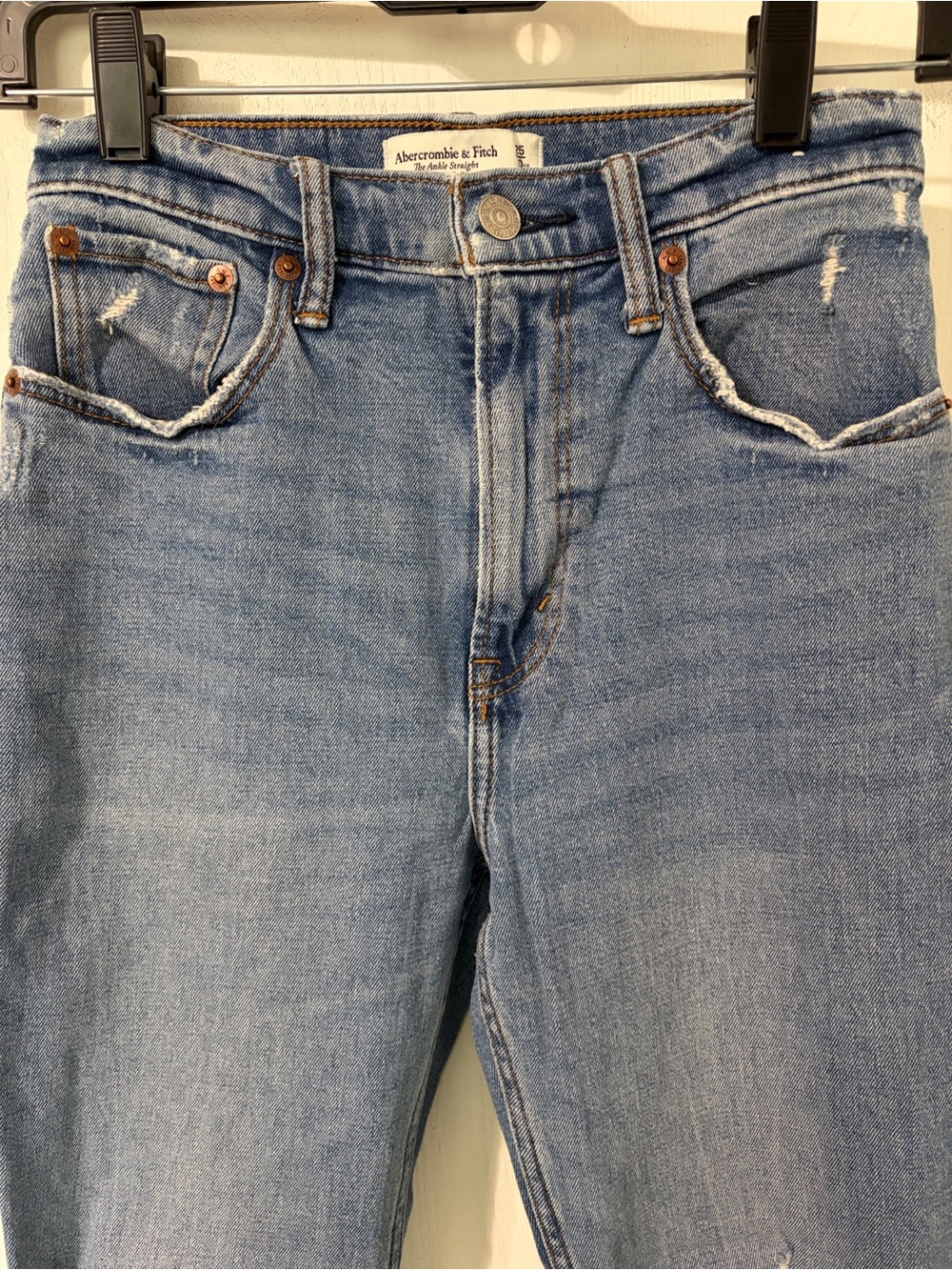 Abercrombie & Fitch The Ankle Straight Ultra High Rise Like New Size 25/0 - Picture 3 of 7